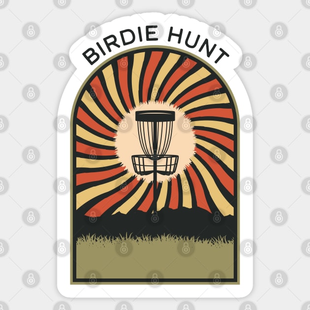 Birdie Hunt | Disc Golf Vintage Retro Arch Mountains Sticker by KlehmInTime